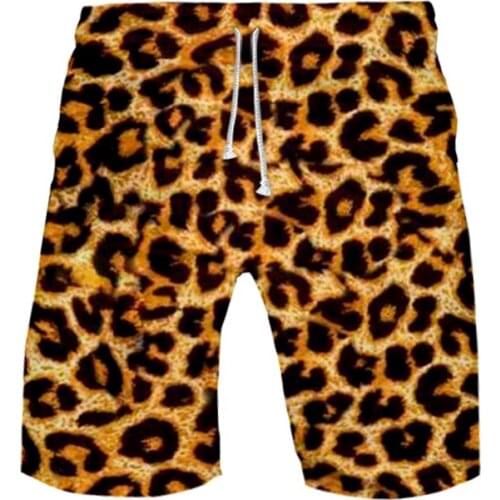 2020 Summer Leopard Print Beach Shorts Men/Boys Fashion Personality Beach Shorts Handsome Mens Sport Leopard Print Beach Shorts