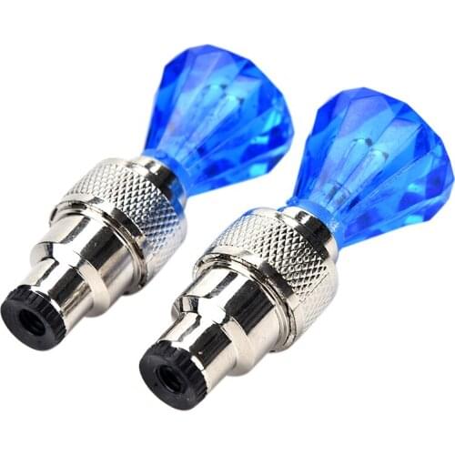 2x Diamond Shape Tyre Valve Caps Car Motor bike bicyle tyre gas mouse lamps LED light