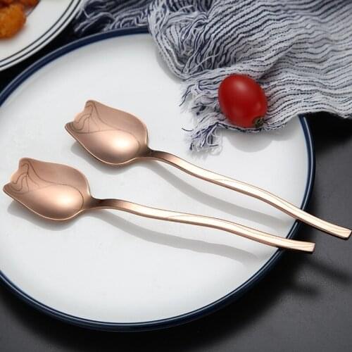 304 Stainless Steel Coffee Spoon Special Shaped Spoon Stirring Spoon Gold Plated Design Spoon Couple Stainless Steel Spoon