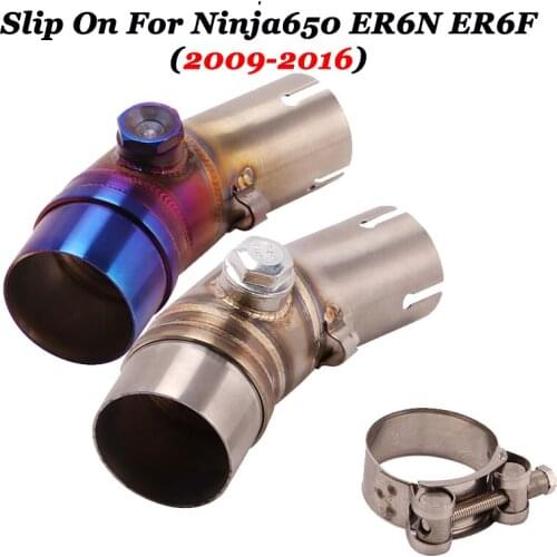 51mm Slip On For KAWASAKI Ninja650 ER6N ER6F 2009-2016 Motorcycle Exhaust Mofidy Muffler Escape Modiifed Middle Link Pipe Tube