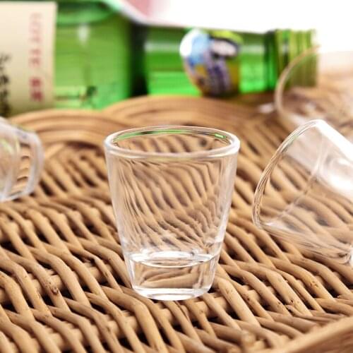 6pcs/set 25ml Clear Thick Base Shot Glass Set Home Bar Mini Wine Cups 0.87oz For So-ju Saki