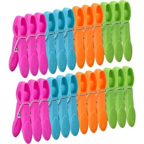 96Pcs Powerful Clothes Pegs, Colorful Plastic Clothespin, Windproof Laundry Pegs For Home Clothes Supplies Underwears-ABUX