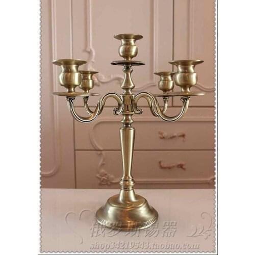 Antique bronze 3/ 5 arm candelabra metal candle holders decorative candle lanterns vintage bird cage for home decor ZT082