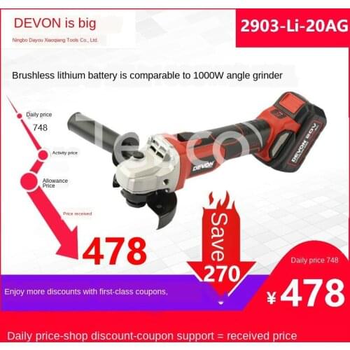 20V Lithium Battery Brushless Rechargeable Angle Grinder Wireless Grinding Machine Cutting