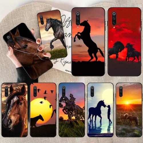 Sunset Horse Tree Birds DIY Printing Phone Case cover Shell for Xiaomi Mi10 10Pro 10 lite Mi9 9SE 8SE Pocophone F1 Mi8 Lite