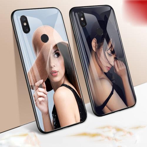 Tempered Glass Case for Xiaomi Mi 10 Pro A3 Lite 9 SE 9T Mix 2s 2 6X A2 Redmi 9A Note 8T 7 8 8A 10 K20 Custom DIY Photo Cover