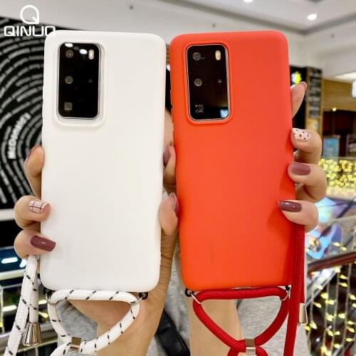 Necklace Lanyard Soft Case For Huawei Mate 30 Pro 20 Lite 10 9 Pro Y7 Y5 Y6 Y9 Y7P Y6P Y5P Y8P 2020 Crossbody Cord Strap Cover
