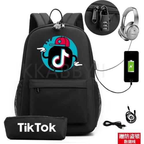 TIK TOK Canvas Backpack For Women Men Teens Hot School Bags Print Capacity Kids Daily Rucksack Children Mochilas