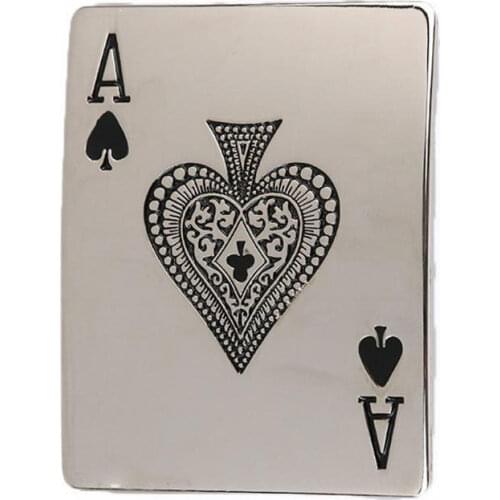 T-DISOM New Poker belt buckles Dropship Zinc Alloy Rectangle Apades A Buckles For 4cm Wide Belt Men Women Jeans 9cm*7cm