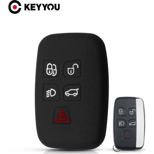 KEYYOU 10x Silicone Car Key Case For Land Rover A9 Range Rover Sport Evoque Freelander 2 Jaguar XE XJ XJL XF C-X16 V12 Guitar X