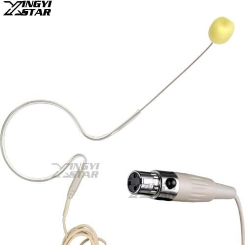 Skin Color Mini XLR 3 Pin TA3F Single Earhook Condenser Headset Microphone For SAMSON Wireless BodyPack Transmitter Audio Mixer