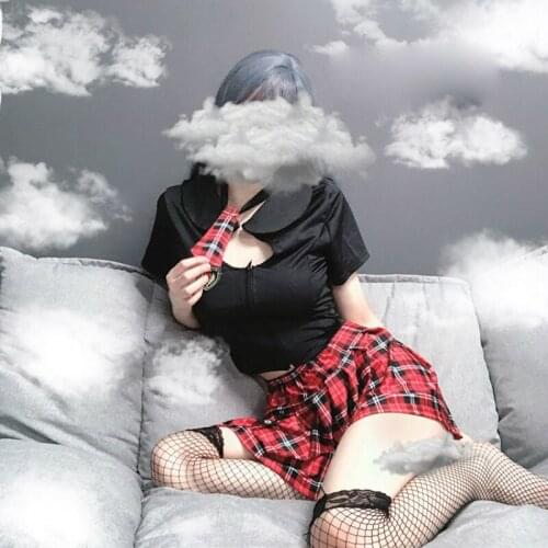 Mini Skirt Set Role Play Live Show Sailor Uniform Sexy Lingerie High School Students Maid Cosplay Cute Bar Girl Anime Costumes