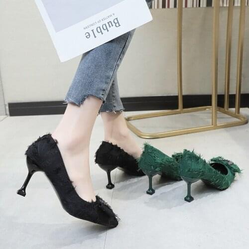 Fashion Women Pumps Latex Rubber Thin Heels Female High Heels Shoes Shallow Summer Slip on Female Party Shoes