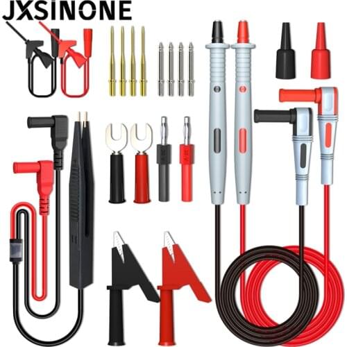 JXSINONE Multimeter Test Leads Kit Digital Electrical Test Probes Set with Alligator Clips Mini Grabber SMD IC Test Hook Clip