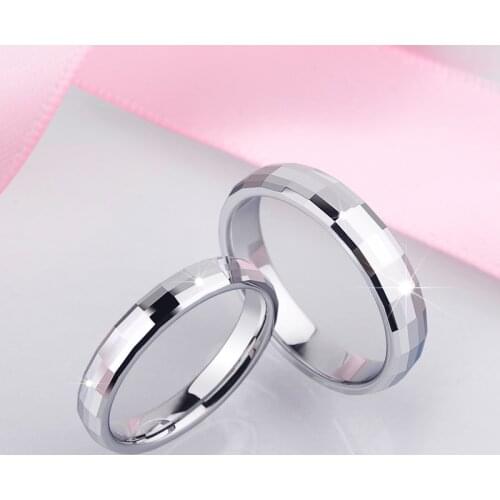 New Arrival Couples Ring Set White Tungsten Wedding Band High Polished Scratch Proof 3.2MM/4MM Man Woman Free Shipping Size 5-12