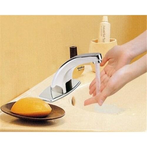 New Automatic Hands Touch Bathroom Sensor Faucet Battery & Power Sink Tap Plug (Cold) - Chrome Faucets