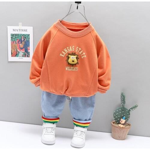 0-5 years Spring Boy Clothing set 2021 New Casual Fashion Cartoon Active T-shirt+ Pant Kid Children Baby Toddler Boy Clothing