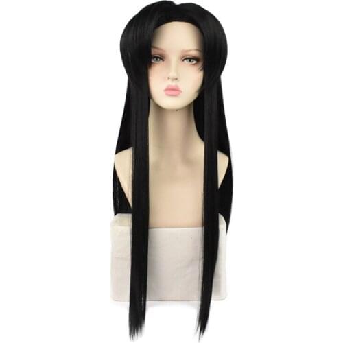 Anime Kimetsu No Yaiba Cosplay Demon Slayer Cos Wig Kochou Kanae Cosplay Black Long Straight Hair Halloween Unisex Headgear