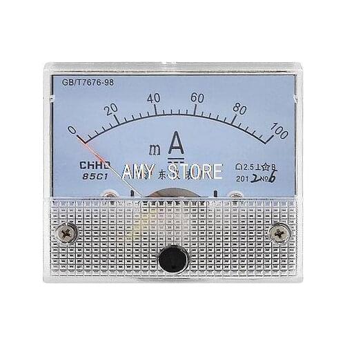Plastic Class 2.5 Accuracy DC Milliamp Panel Meter Gauge 0-100MA 85C1