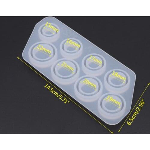 Flat Rings Mold Collection Handmade DIY Making Ring Jewelry Silicone Mold Crystal Epoxy Mould N2UE