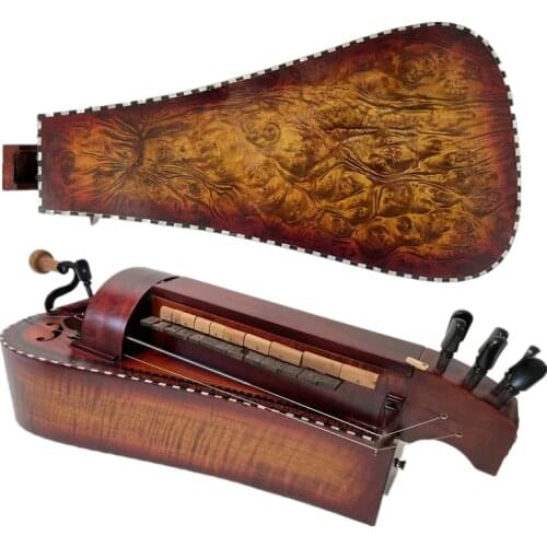 Birds eye Maple wood 6 strings 24 keys Hurdy Gurdy,inlay/drawing Organistrum
