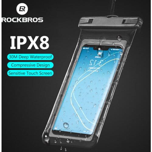 ROCKBROS Waterproof Sports Bag Women 7inch IPX8 Floating Airbag Swimming Bag Cell Phone Case For Swim Diving Surfing Beach Use