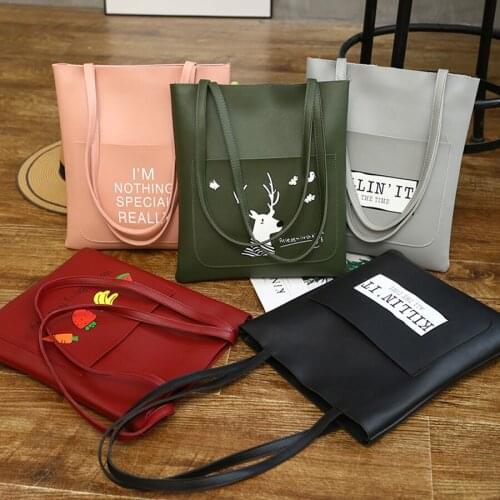Korean Style Women Printing Shoulder Bag Designer Handbags High Quality Bags For Women 2019 Simple Girls Totes