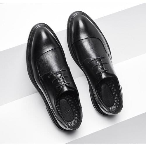 Men dress shoes pointed toe lace up business shoes men party shoes large size 48 H550