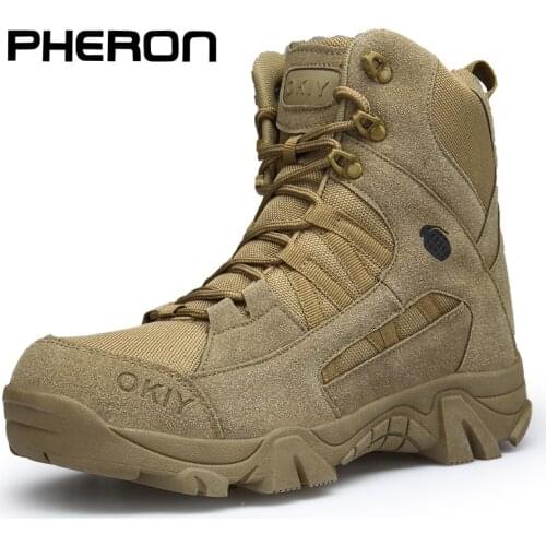 Outdoor Men Tactical Boots Army Boots Mens Military Desert Waterproof Work Safety Shoes Climbing Hiking Shoes Ankle Men Boots