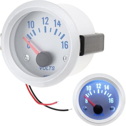 DC 12V 2" 52mm 8-16V 0.3A Voltage Gauge Blue Light Voltage Meter Gauge Voltmeter Car Styling Accessories for Auto Cars