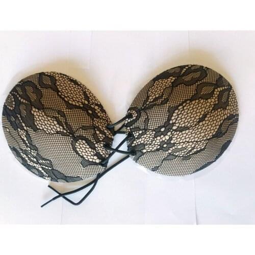 Women Lace Self Adhesive Strapless Bandage Blackless Invisible Bra Stick Gel Silicone Push Up Womens Underwear