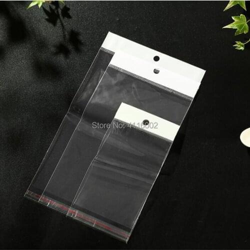 1500Pcs/Lot 10X15+2cm Clear Self Adhesive Seal Plastic Bags OPP Poly Bags Retail Packaging Event Bag With Hang Hole