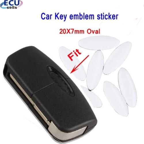2pcs/ 5pcs/10pcs ,20*8mm Car Key Fob Remote Badge Logo Sticker For Ford Focus Mendeo Emblem Forkey Aluminum metal sticker