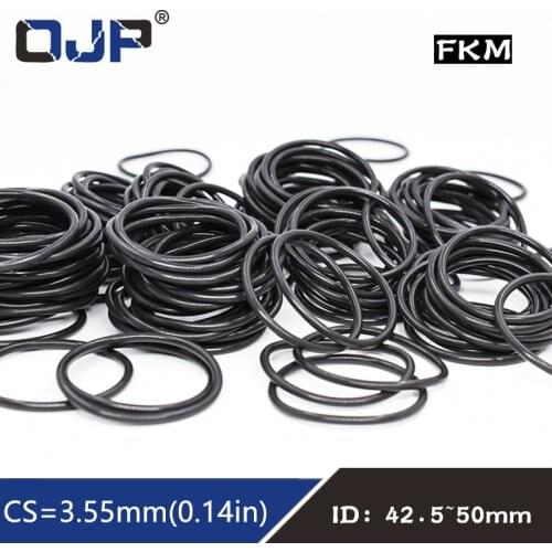 5PC/Lot Fluorine rubber Ring FKM O-ring Seal CS3.55mm ID42.5/43.7/45/46.2/47.5/48.7/50mm O Ring Gasket Oil Ring Fuel Sealing