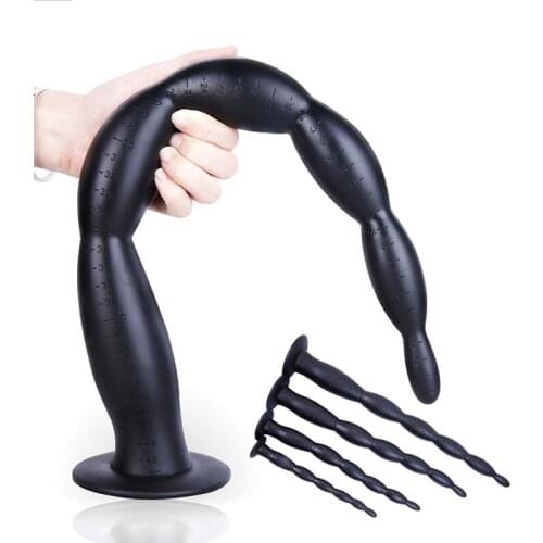60CM Long Black Soft Silicone Anal Dildo Butt Plug Prostate Massage Silicon Anus Dilator Vagina Stimulator Sex Product For Women