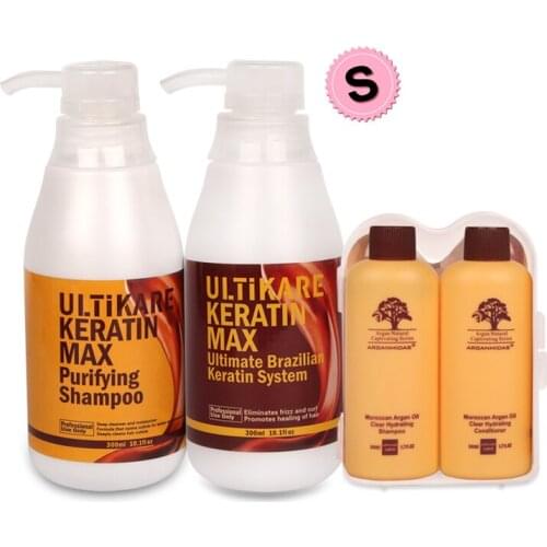 8% Formalin Brazilian Keratin Treatment Straight Repair Strong Cruly Hair Care Products Purifying Shampoo With Free Argan Gift