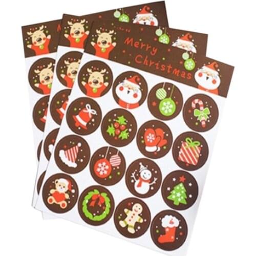 800pcs/lot cute multifunction round Merry Christmas seal sticker gift label sticker for Christmas party decoration wholesale