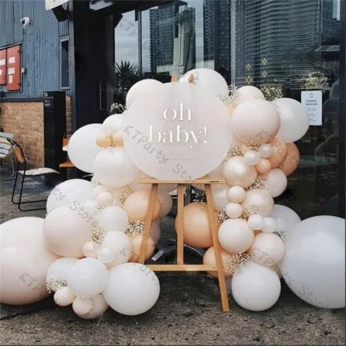 82pcs Balloons Garland Arch Double Cream Peach Birthday Wedding Decorations Blush Ballon Anniversary Party Decor Supplies