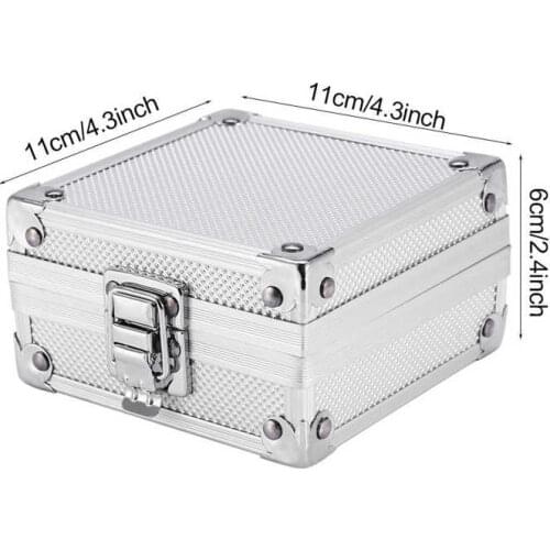Aluminum Alloy Tattoo Machine Case Storage Box with Lock & Foam Display Carry Organizer Tattoo Machine Gun Accessory Silver