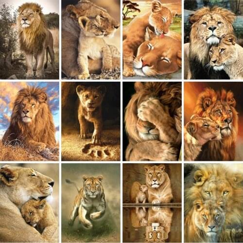 AZQSD Diamond Painting 5d Lion Diamond Embroidery Animal Picture Of Rhinestones Home Decor Cross Stitch Needlework Gift