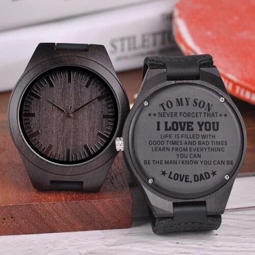 Engraved Wooden Watches Personalized Gifts For Son, or friends, Lovers Birthday,Anniversary Day,Groomsman Gift