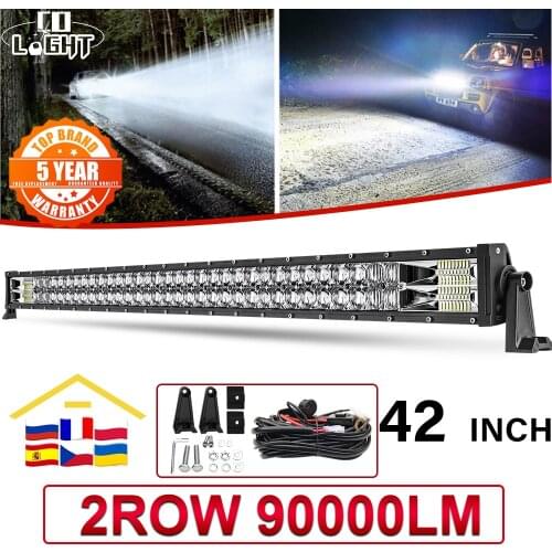 CO LIGHT 42" Spot Flood Led Light Bar 90000LM LED Work Light 2-Rows Combo Beam LED Driving Light For ATV UTV SUV Truck 12V 24V