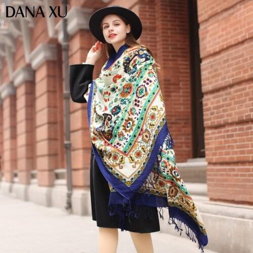 DANA XU Bufanda Mujer Wool Poncho Head Women Islam Lady Carf And Warm Shawl Stoles Bandana Scarf Hijab Luxury Brand Pashmina