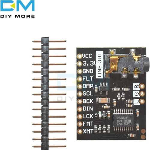 For Raspberry Pi pHAT Sound Card I2S IIC Interface Module PCM5102 Module Audio Board With Stereo Jack Beyond ES9023 PCM1794A DAC