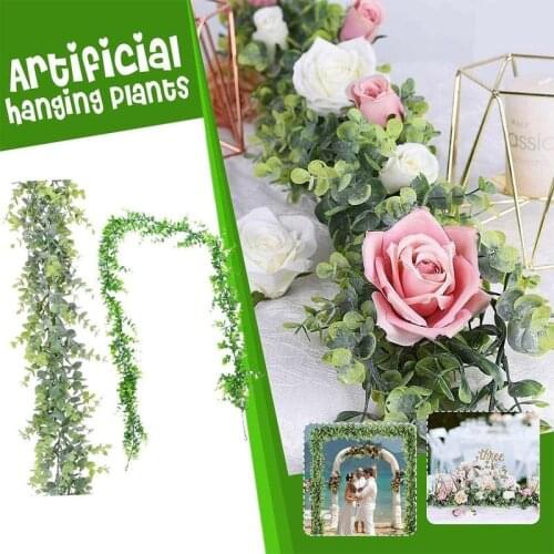 1.8M Artificial Eucalyptus Garland Ivy Wreath Wall Decor Silk Fake Plant Rattan Greenery For Wedding Backdrop Arch Decoration