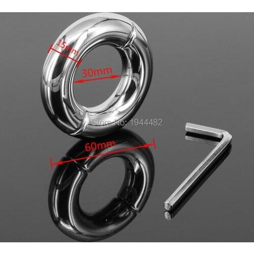 30mm Stainless steel Penis Cock Ring Glans Penis Stretch Scrotum Ring Ball Stretcher Sex Toys for Men Delay Ejaculation