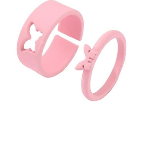 2 PCs/Set Butterfly Ring For Women Men Couples Matching Best Friend