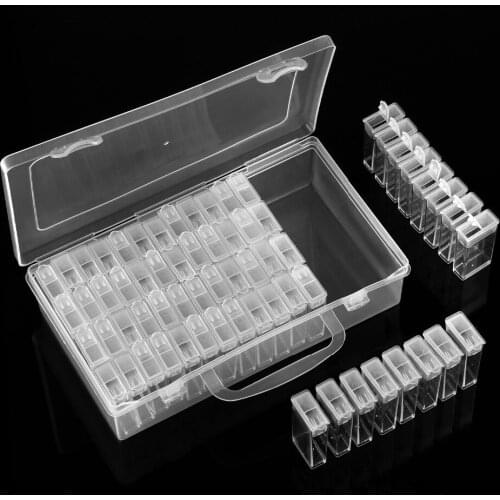 Diamond painting storage box, portable bead storage box 64/128pcs container diamond painting accessories