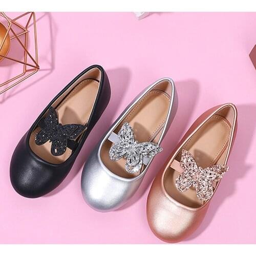 ULKNN Infant Baby Girls Leather Shoes Kids Rose Gold Princess Shoes Toddler Girl Ballet Flats For Children Halloween Shoes
