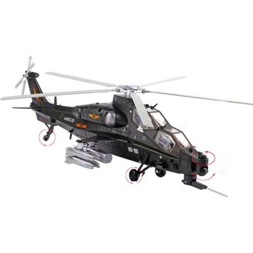 1:48 Military Model Wuzhi 10 Aircraft Gunship Simulation Metal Alloy Model Simulation Decoration Gift Collection Display